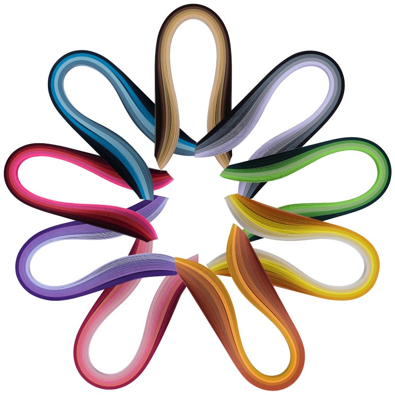 YURROAD 9 Pack 900 Strips Quilling Paper Kit, 5mm x 39cm, 36 Shades of Colors, Quilling Paper, Arts and Craft, Card Design Making, Paper Flower Making - Image 2